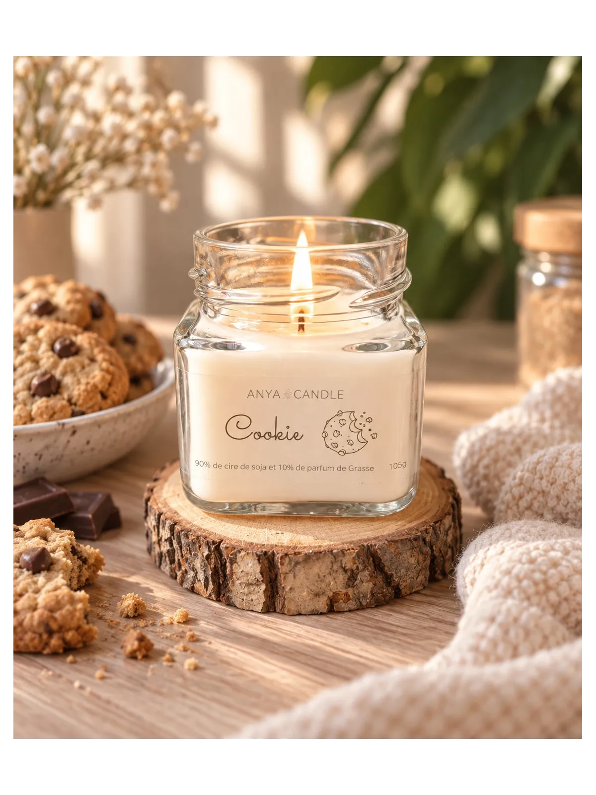 Bougie artisanale au cookie