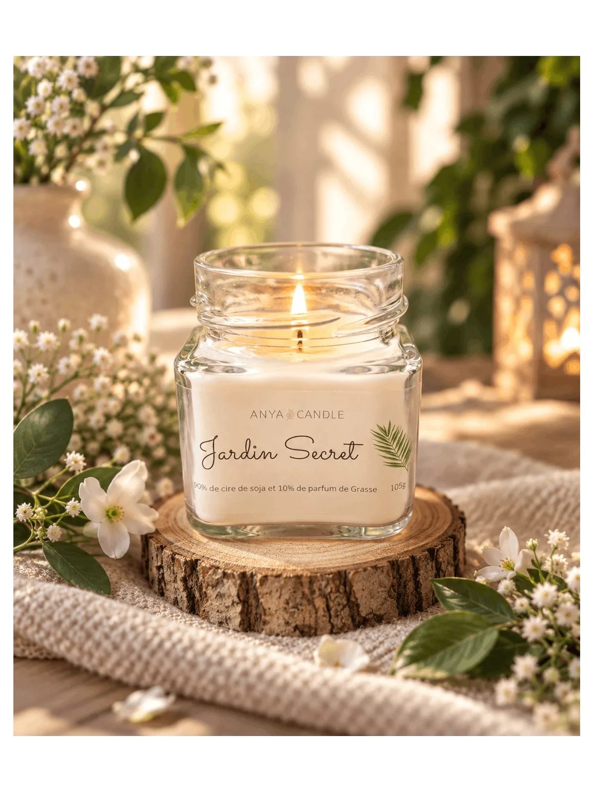 Bougie artisanale jardin secret