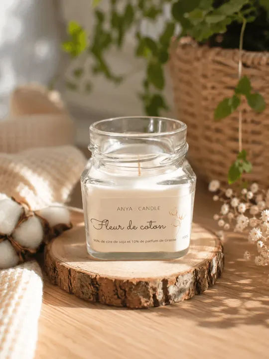 Bougie artisanale à la fleur de coton