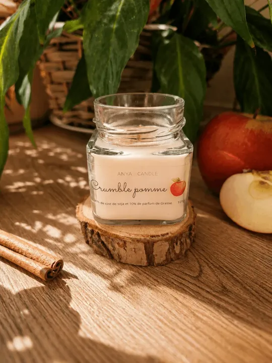 Bougie artisanale au crumble pomme
