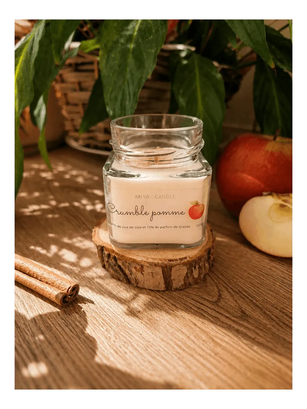 Bougie artisanale au crumble pomme