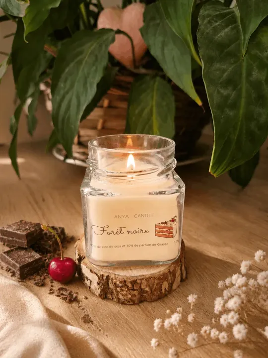 Bougie artisanale gâteau foret noire