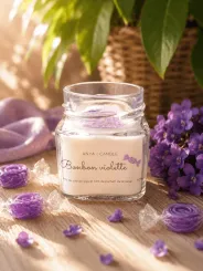 Bougie artisanale au bonbon à la violette