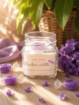 Bougie artisanale au bonbon à la violette