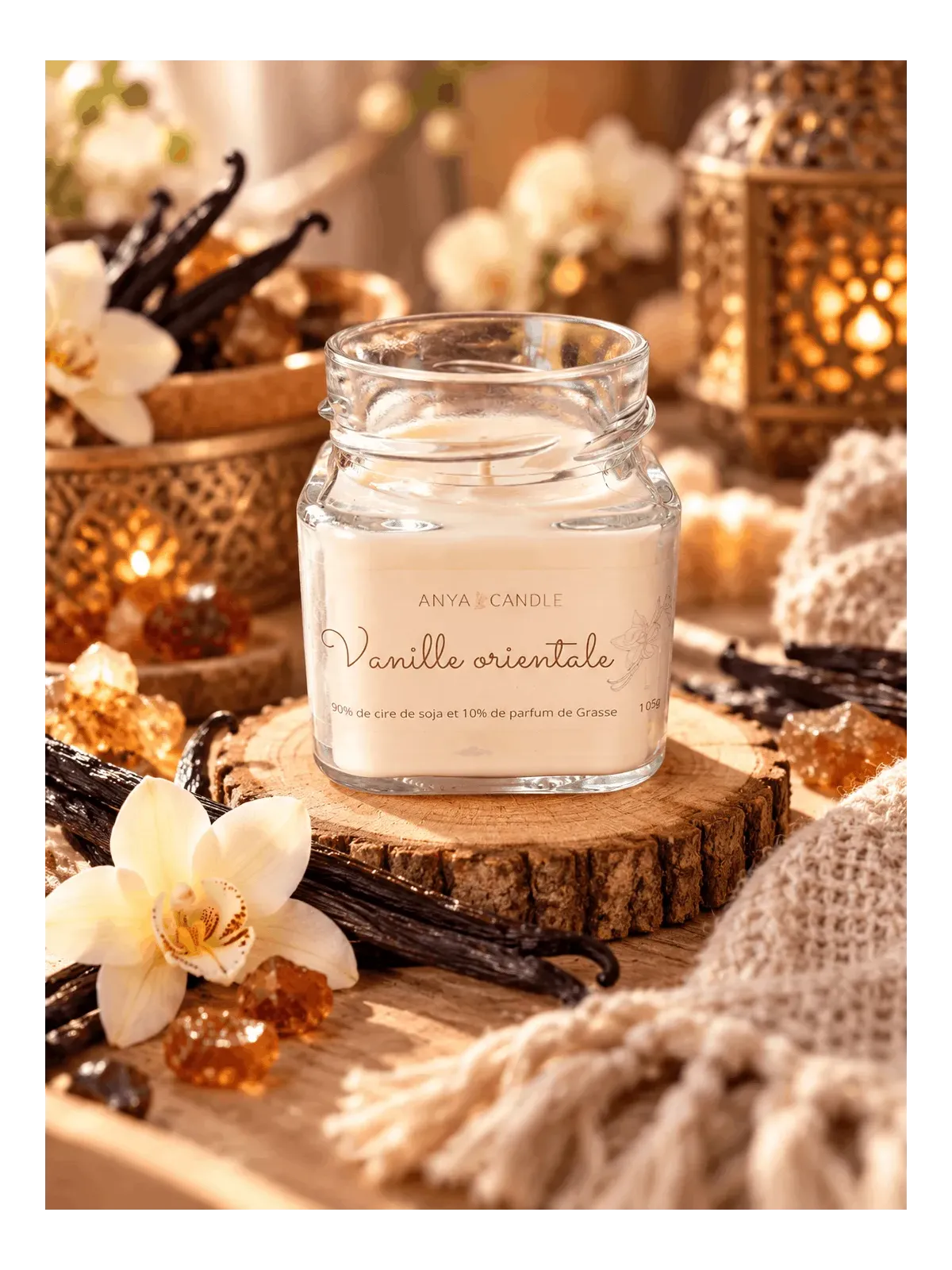 Bougie artisanale chantilly à la vanille épicée