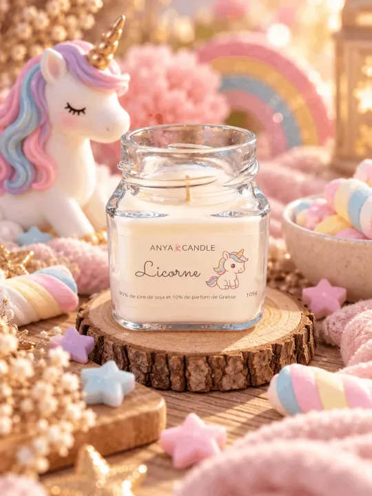 Bougie artisanale licorne