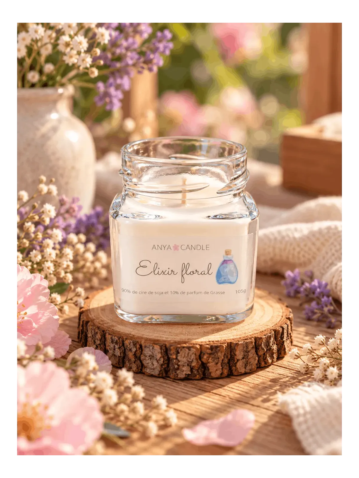 Bougie artisanale élixir floral