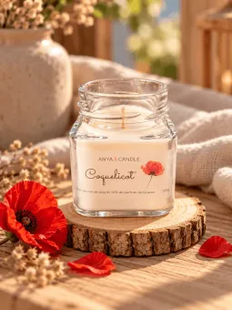 Bougie artisanale coquelicot