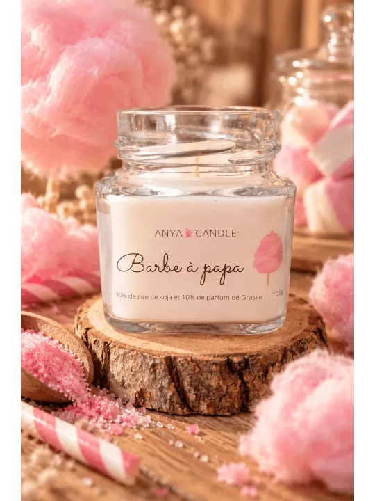 Bougie artisanale à la barbe à papa