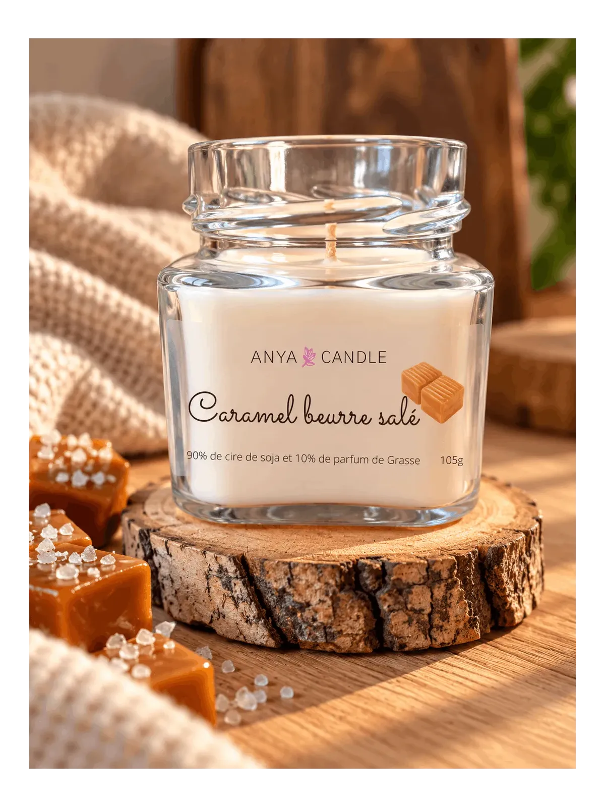 Bougie artisanale au caramel beurre salé
