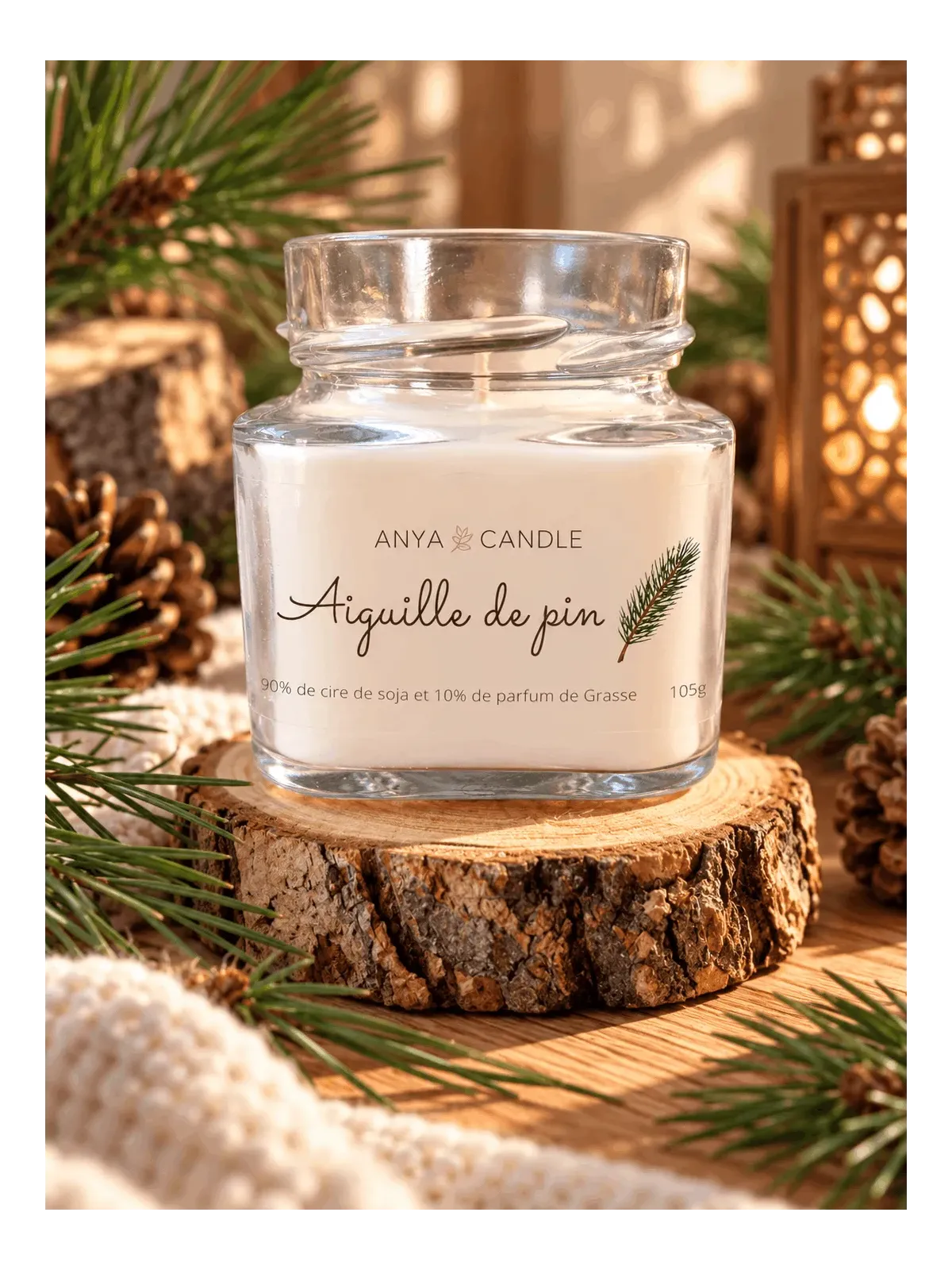 Bougie artisanale aiguille de pin