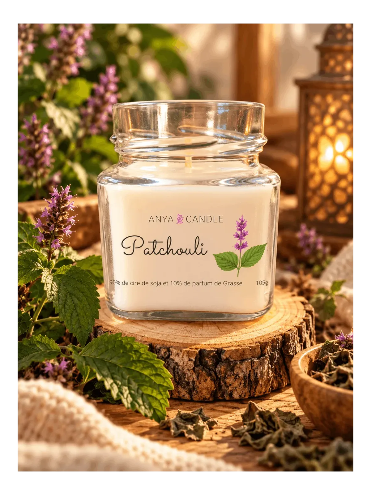 Bougie artisanale au patchouli