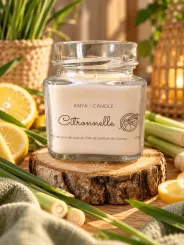 Bougie artisanale à la citronnelle et au géranium