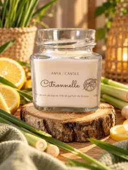 Bougie artisanale à la citronnelle et au géranium