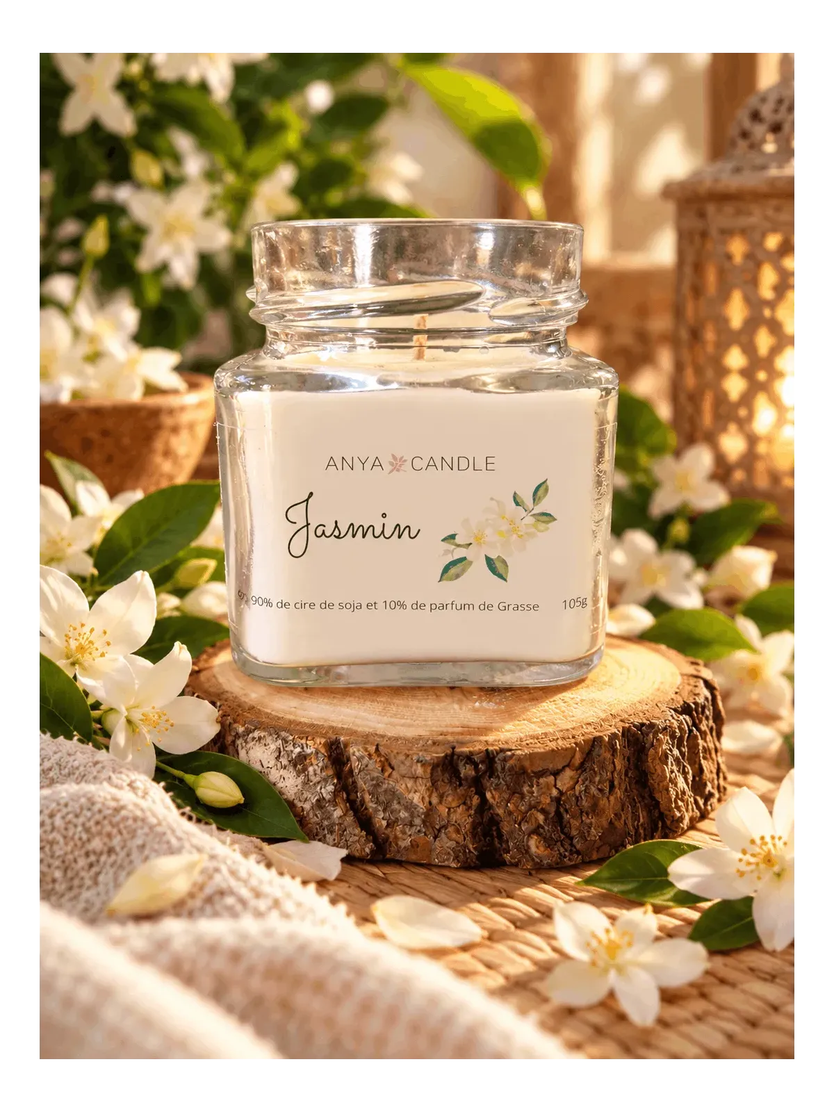 Bougie artisanale au jasmin