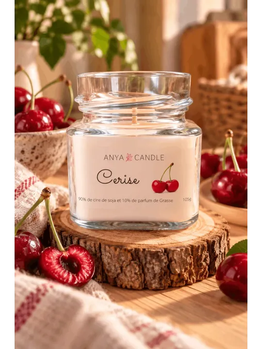 Bougie artisanale à la cerise