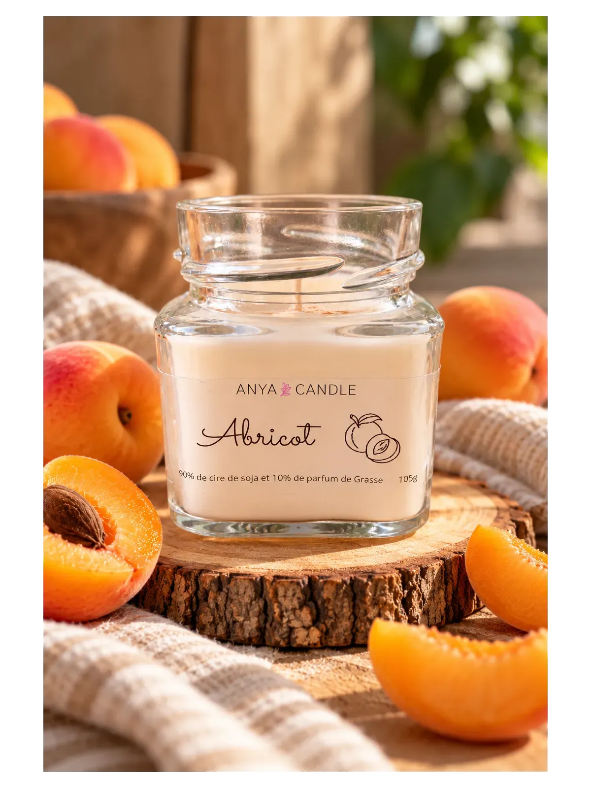 Bougie artisanale à l'abricot