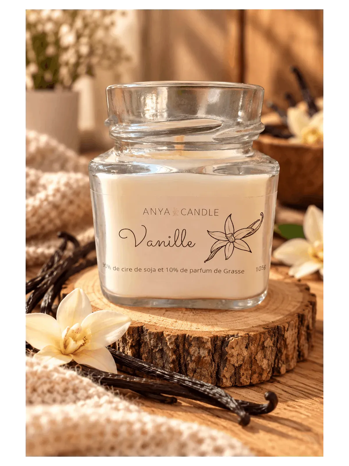 Bougie artisanale à la vanille