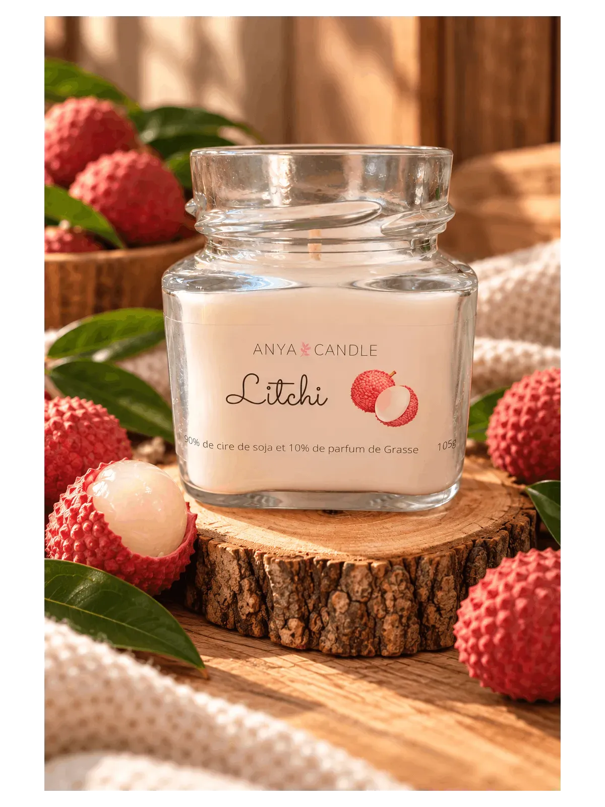 Bougie artisanale au litchi