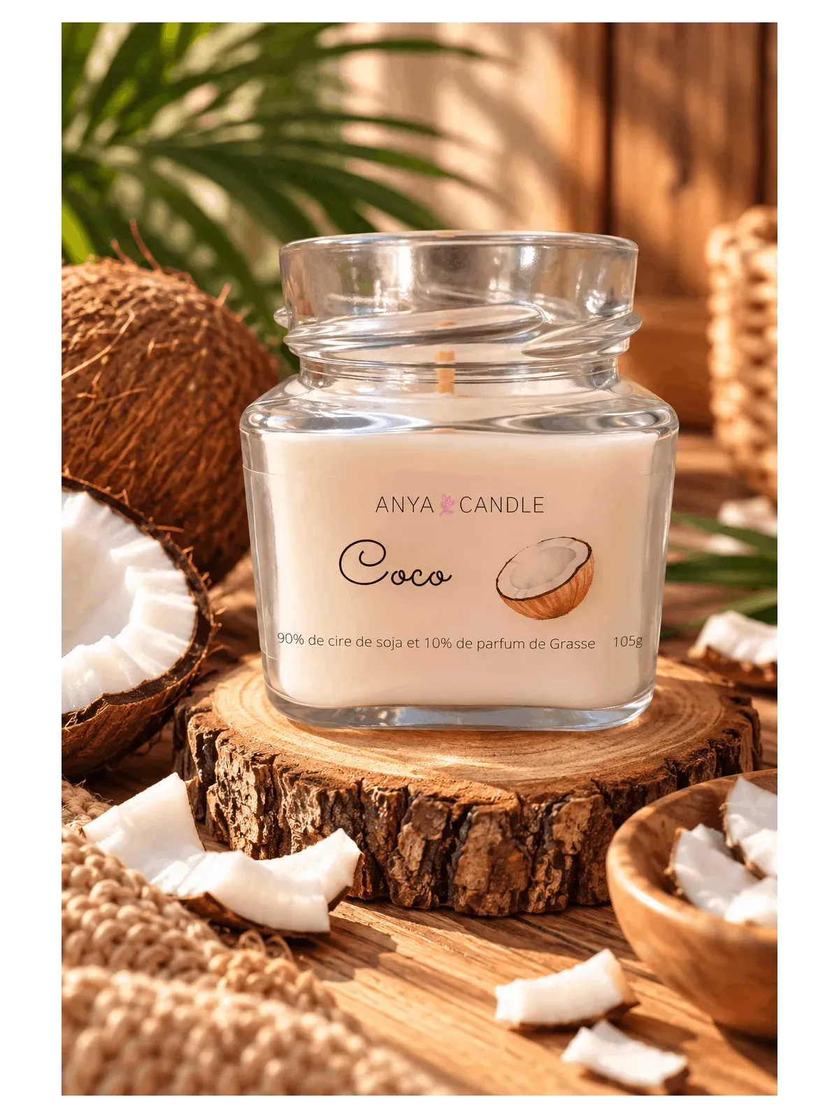 Bougie artisanale à la noix de coco
