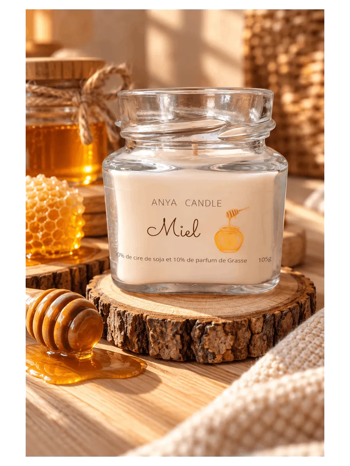 Bougie artisanale au miel
