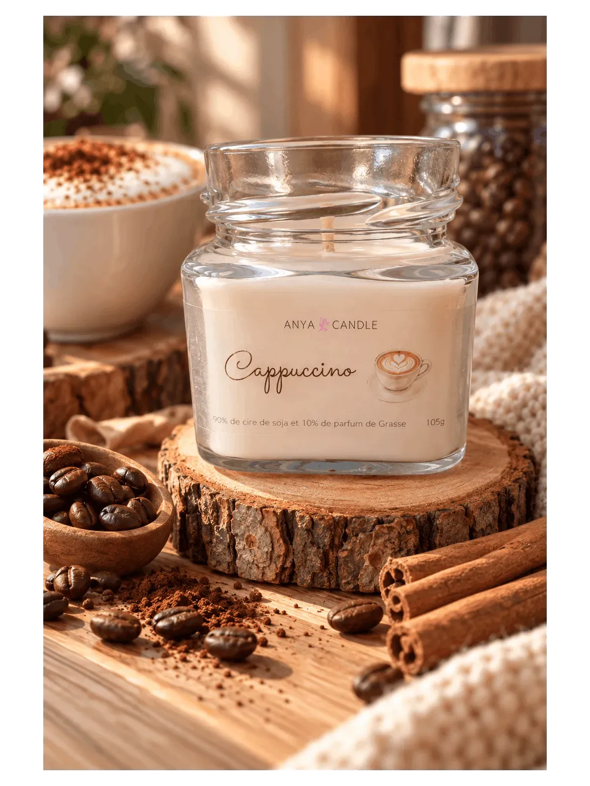 Bougie artisanale au cappuccino
