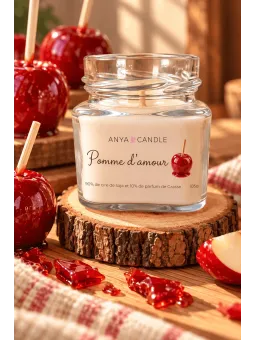 Bougie artisanale à la pomme d'amour