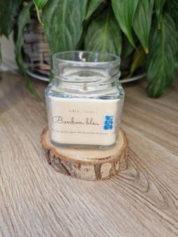 Bougie artisanale au bonbon bleu