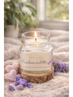 Bougie artisanale au bonbon à la violette