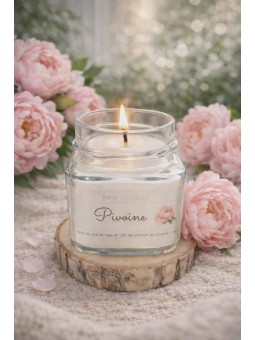 Bougie artisanale à la pivoine
