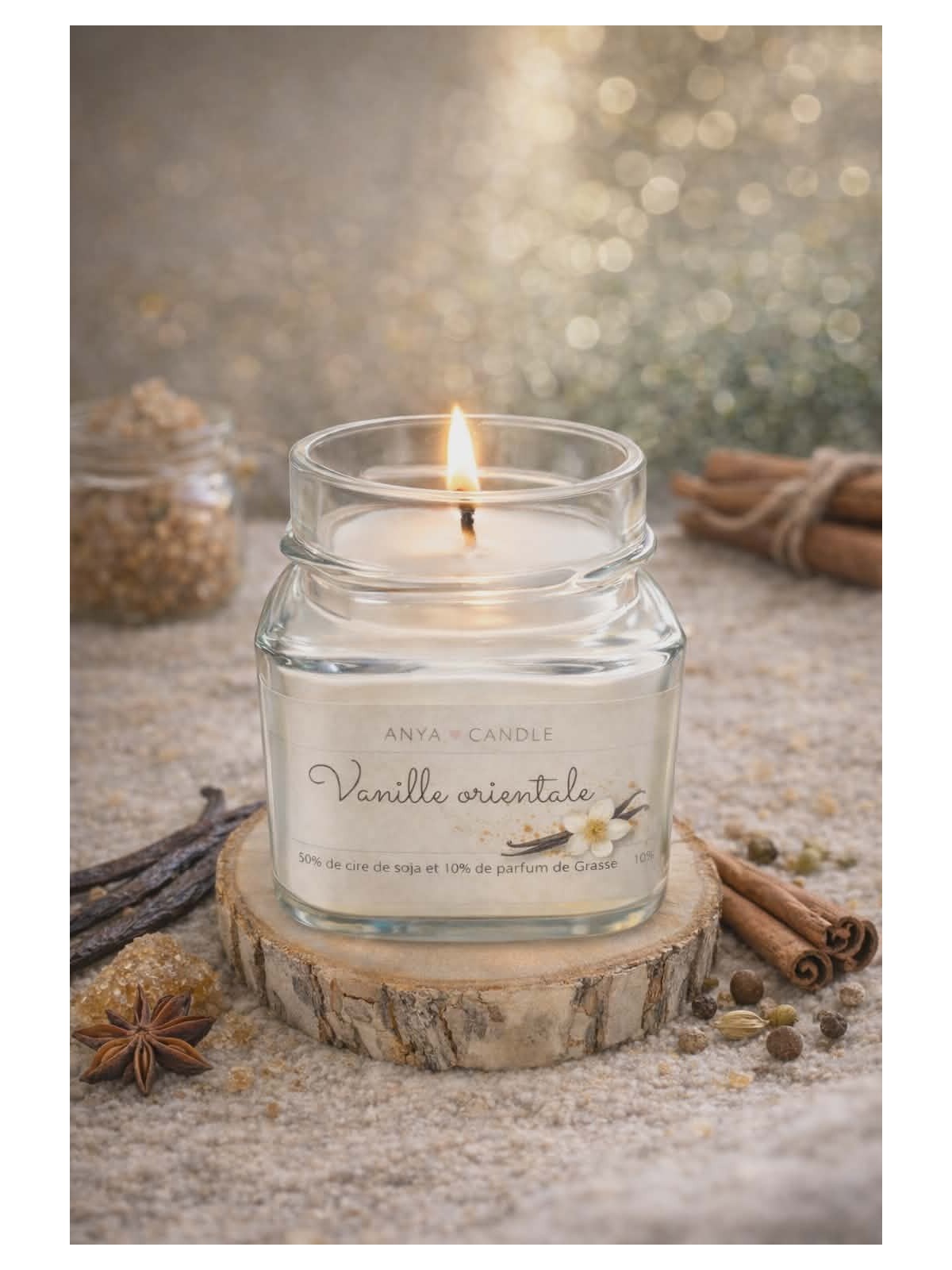 Bougie artisanale chantilly à la vanille épicée