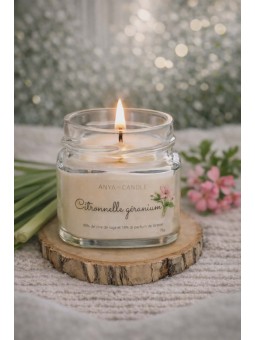 Bougie artisanale à la citronnelle et au géranium