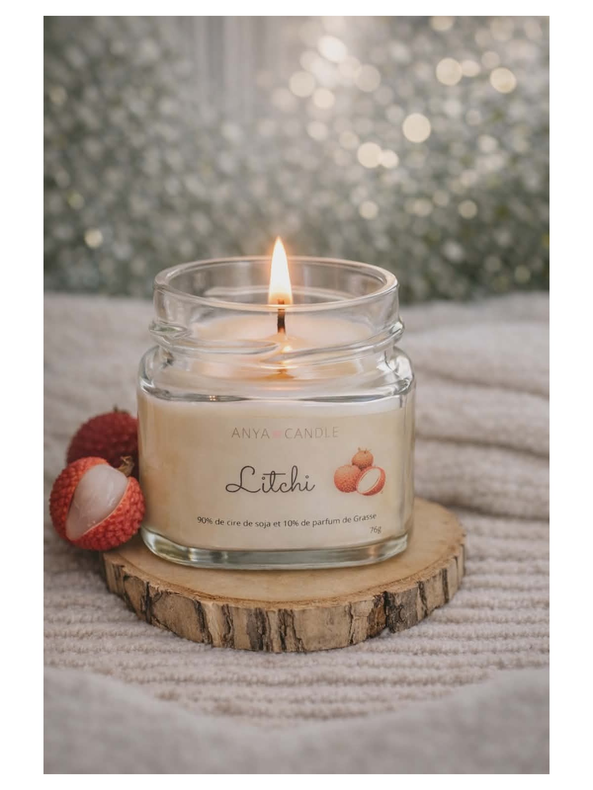 Bougie artisanale au litchi