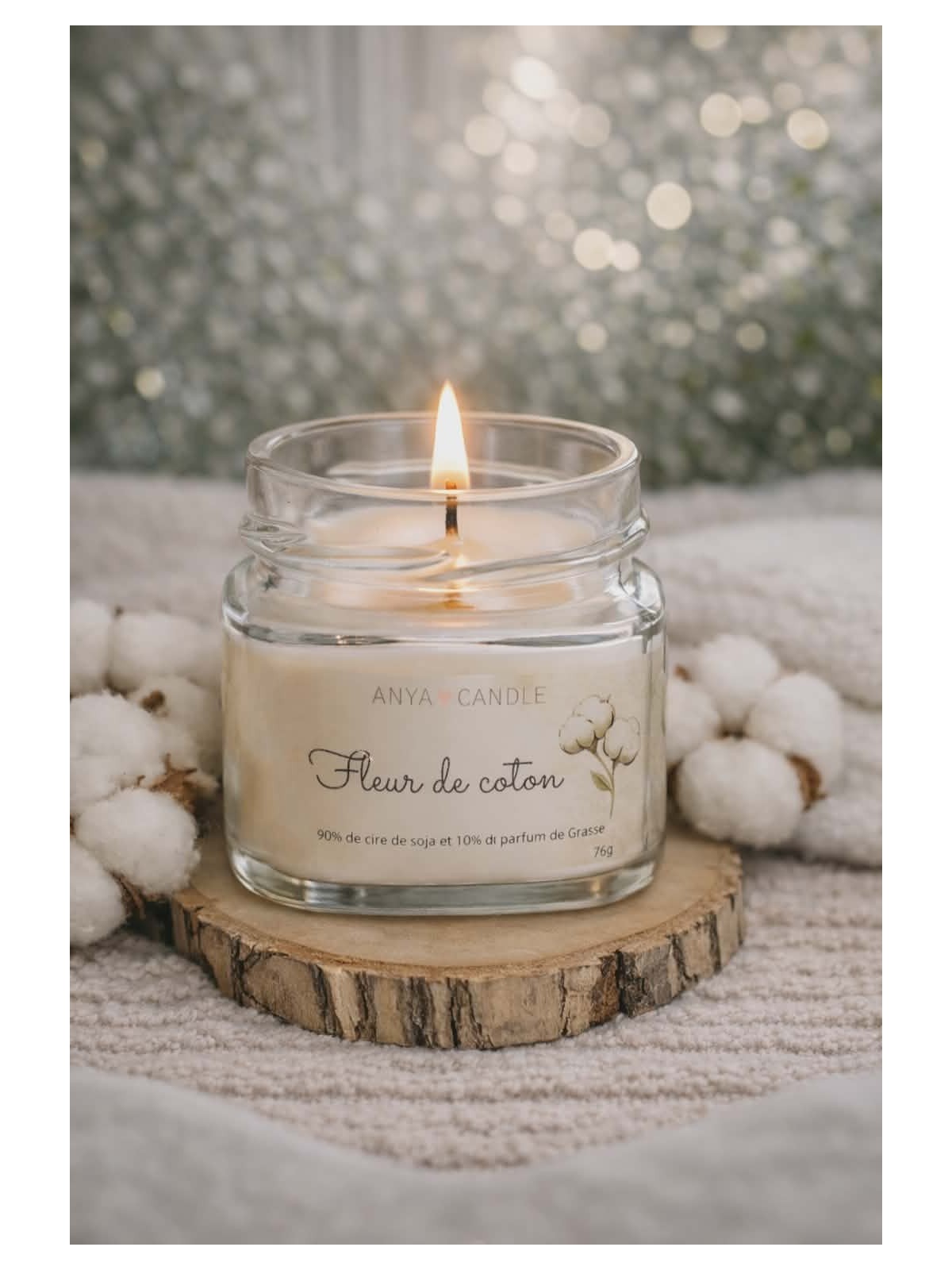 Bougie artisanale à la fleur de coton