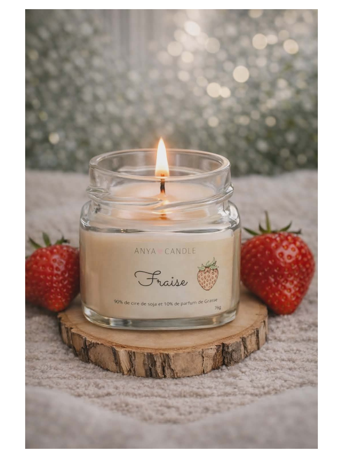Bougie artisanale à la fraise