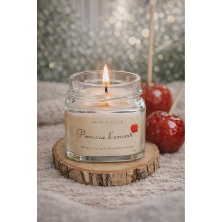Bougie artisanale à la pomme d'amour