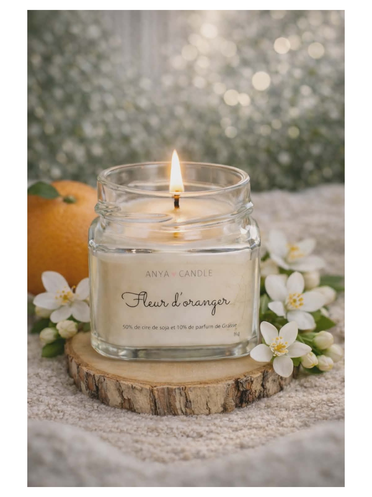 Bougie artisanale à la fleur d'oranger