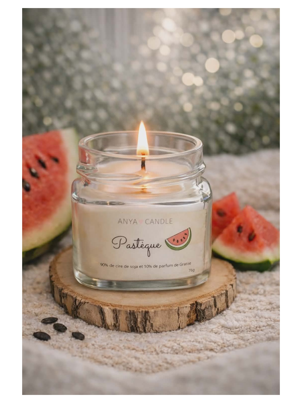 Bougie artisanale à la pastèque