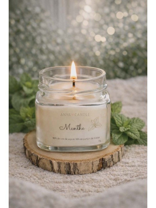 Bougie artisanale à la menthe